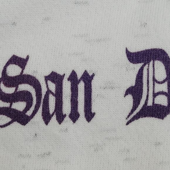 Vintage 90s San-Diego Ringer Sweatshirt 2XL 26x26 Boxy Gray - Picture 11 of 12